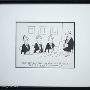 Rare Wall Street Journal Cartoon Illustration by Carroll Zahn, Business Cartoon