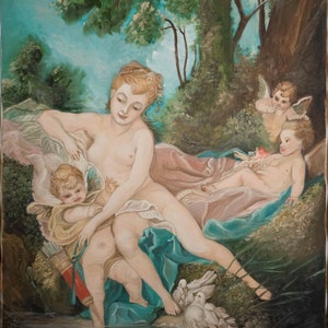 Oil Painting of Francois Boucher "Venus Consoling Love" by Donna Goodsmith, Nice