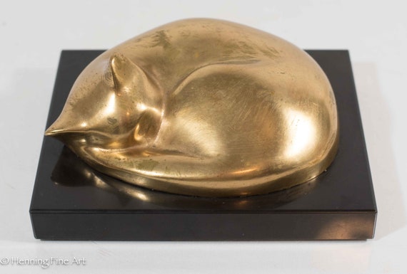 Rare William Zorach Bronze Sleeping Cat on Marble Base, Signed & Fine -   Canada