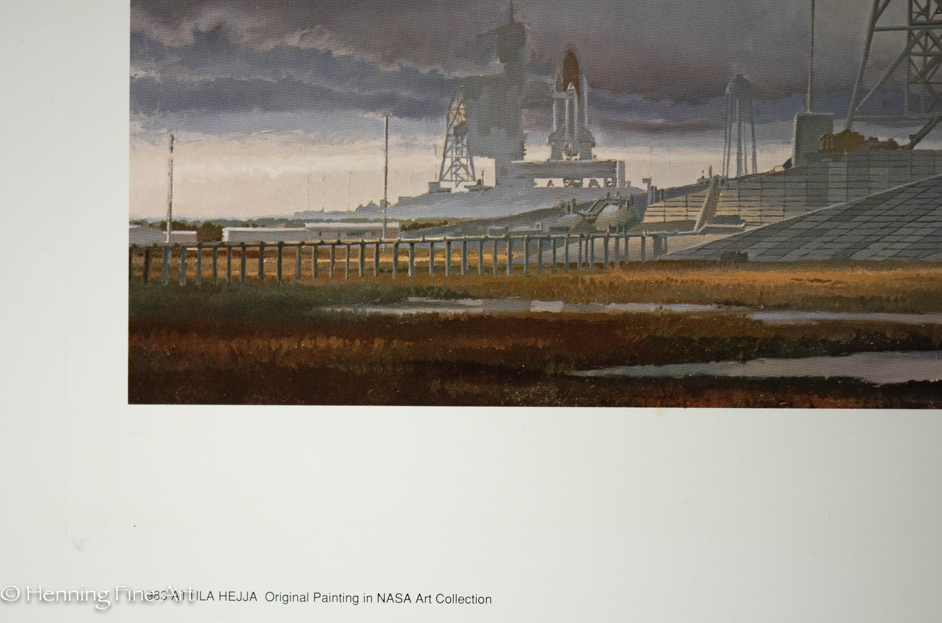 Beautiful NASA Lithograph Space Shuttle Lithograph by Attila Hejja