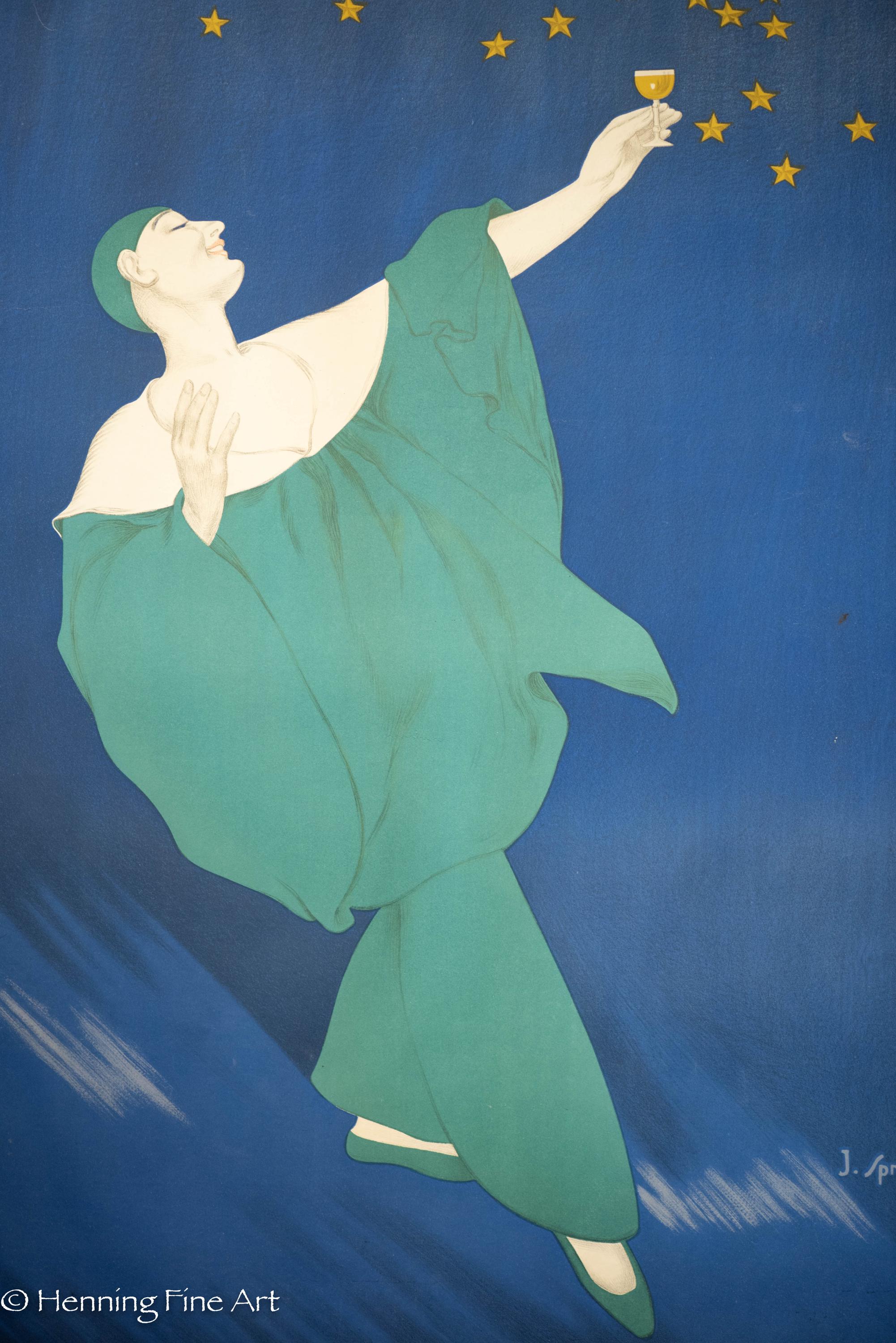 Exceptional Cognac Sorin J. Spring French Lithograph 1930 Rare