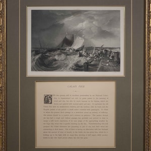 Antique JMW Turner Engraving Calais Pier by J. Cousen, Wonderfully Framed Info