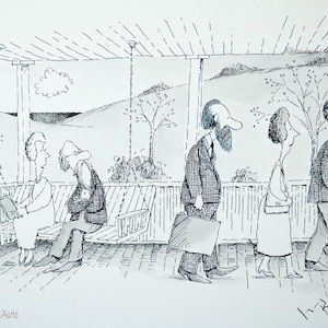 Rare Original The New Yorker Illustration Drawing Published, Signed & Fine 9