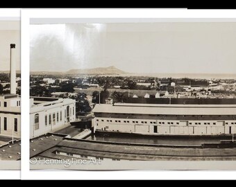 Antique Honolulu Hawaii Harbor Panoramic Photograph 1932 - 10 x 57.75 Inches