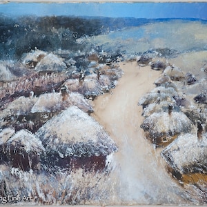 Beautiful Igor Novikov Vintage Russian Oil Painting of Village Landscape Fine!