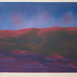 James E. Taylor Jr. Artist Proof Mountain Desert Landscape, Great Color!