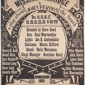 Hermoso cartel publicitario vintage del teatro Missionary Ridge La Mama de 1978