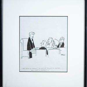 Rare Wall Street Journal Cartoon Illustration by Bo Brown, Business Cartoon 1