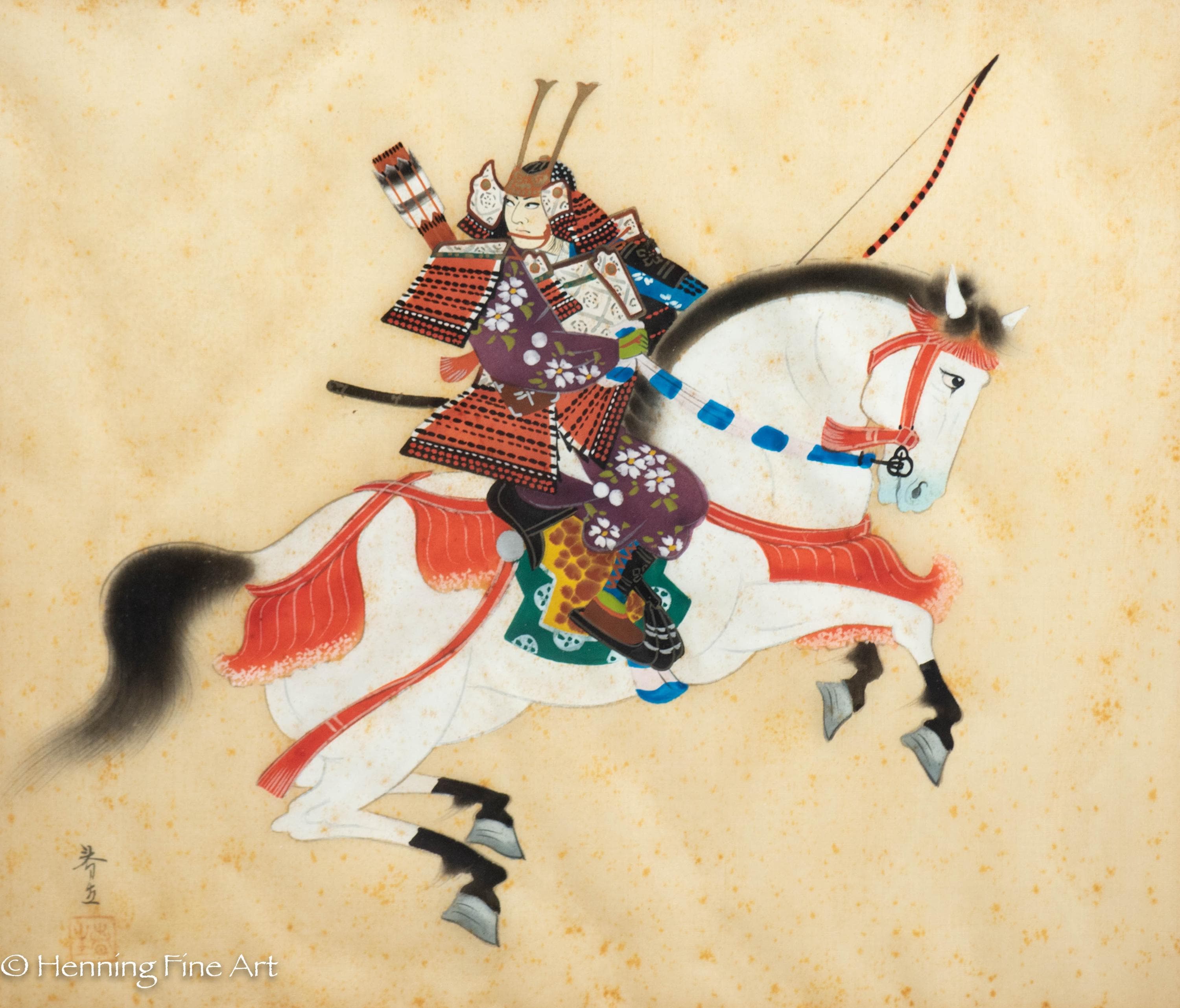 Samurai Warrior With Sword Riding Horse Designed Vector Image - View #7