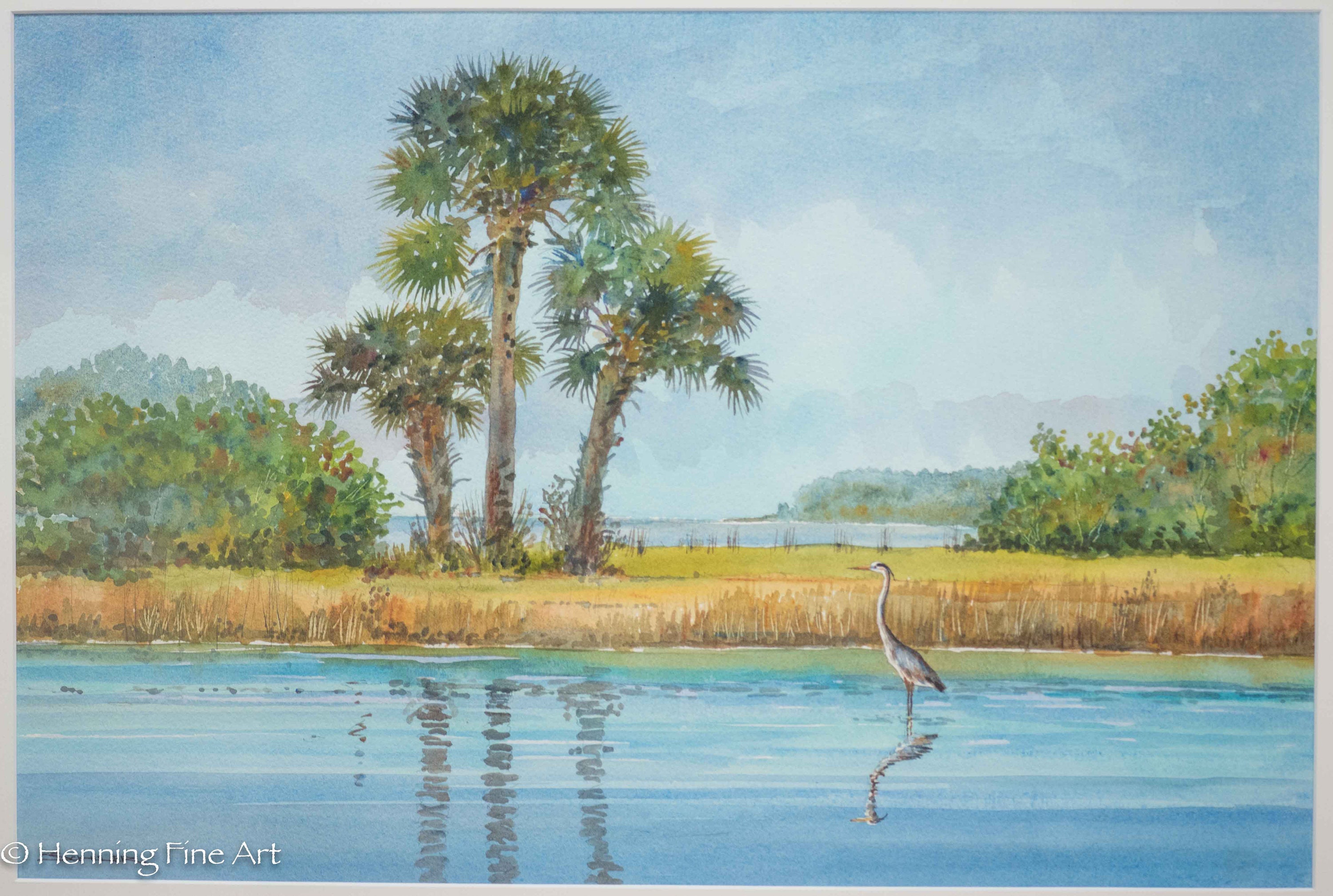 Klaus Schuler Original Watercolor Painting Beautiful Florida