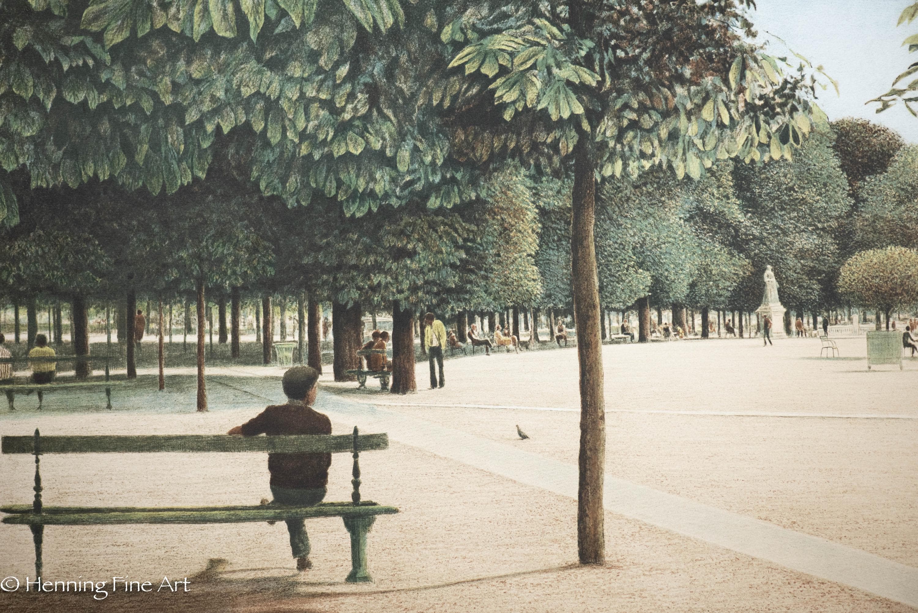 Harold Altman lithographレスティングカップル　リトグラフ Rare Harold Altman Artist Proof Lithograph Central Park, New York