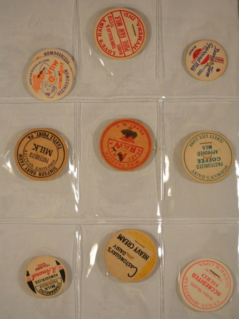 Fantastic Antique Milk Bottle Top Label Collection of 77 Tops Etsy
