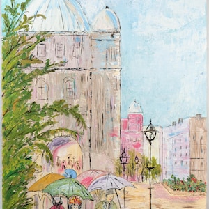 Stunning Vintage Impressionist French Painting of Parisian Street Scene Signed Cyrocki