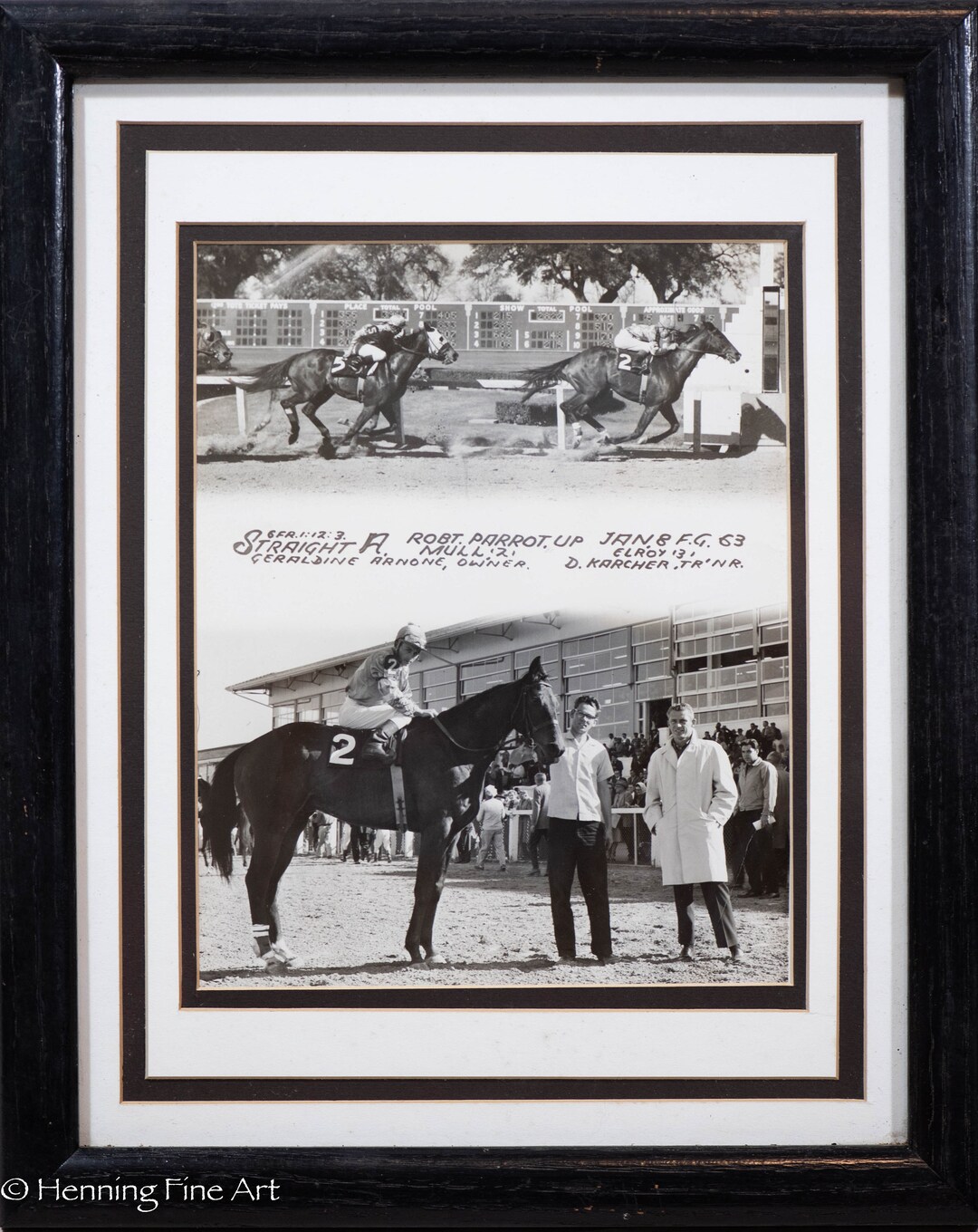 Beautiful Vintage Silver Gelatin Horse Racing Photograph Racetrack 2/4