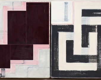 Beautiful Roberto Caracciolo Italian Abstract Oil Paintings on Canvas, Fine!