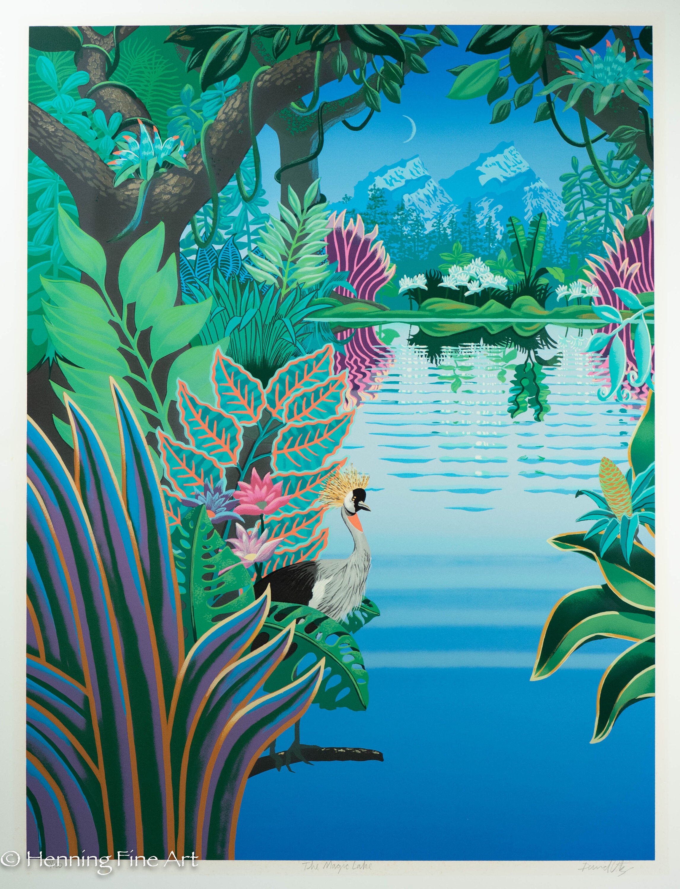 Beautiful David Utz Serigraph Magic Lake Wonderful Mountain
