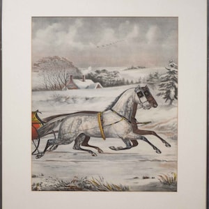 Currier and Ives The Road - Winter Famous Lithograph by Artistic Picture Publ.