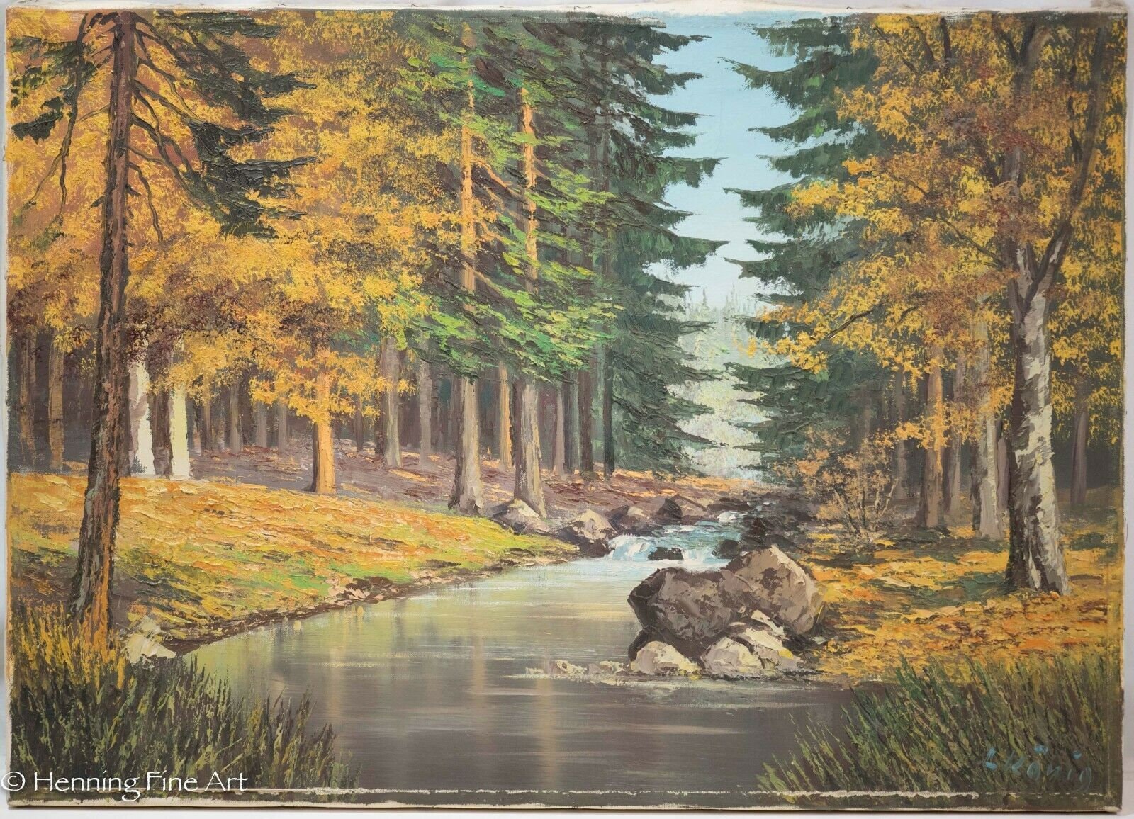 フランスヴィンテージ　油絵 絵画 油絵 オンフルール（フランス） （黒沢久） 【肉筆】【油絵