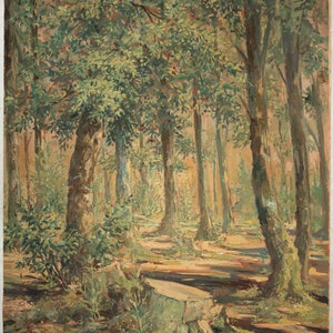 Beautiful Vintage German Wooded Landscape by Bachmaier Otto Parsberg, Germany