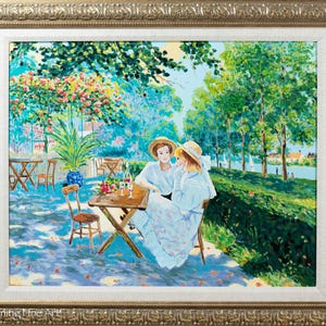 Stunning Claude Cambour French Impressionist Landscape Canvas Signed Confidences