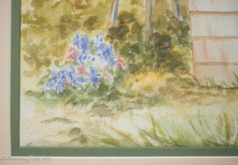 Beautiful Vintage Watercolor Painting of American Farm Landscape With ...