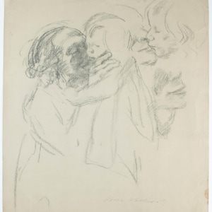 Rare Stamped Kathe Kollwitz Lithograph Frau Kind Liebkosend Woman Kissing Child