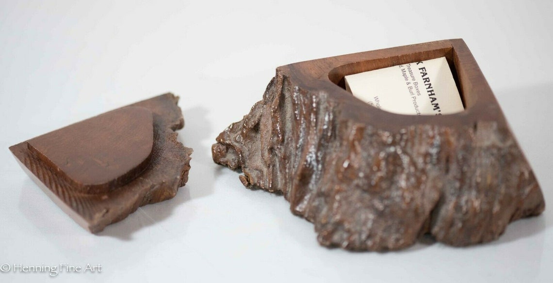 Beautiful Vintage California Redwood Treasure Trinket Box by Etsy