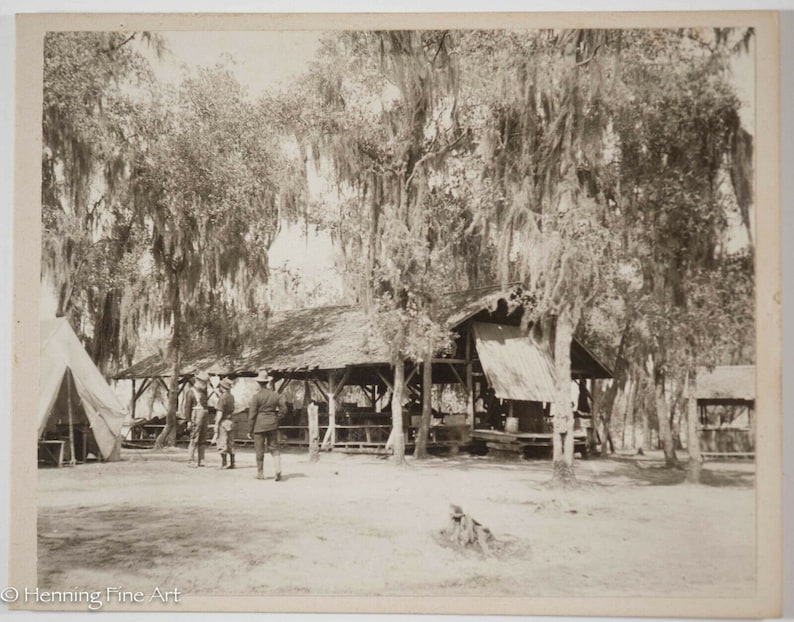 Historical Antique Military Candid Photograph C1900 Tampa Lakeland Florida 3439