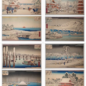 Utagawa Hiroshige Complete Portfolio of 8 Snow Scenes of Eastern Metropolis FINE