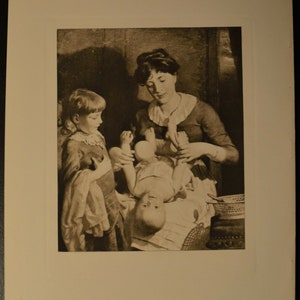 See-Saw, Margery Daw&quot; Photogravure Etching by J. J. Guy Beautiful! Circa 1889