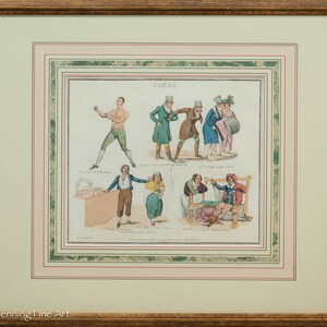 Beautiful 19th Cent Antique English Etching Songs Henry Alken Satirical