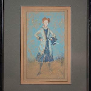 Antique James Whistler Lithograph The Blue Girl 1905 by The Studio, London FINE