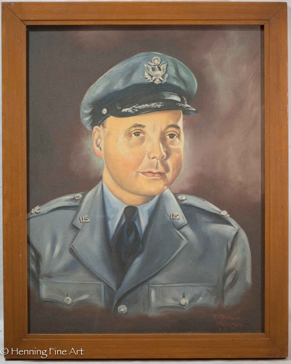 Stunning WWII US Portrait Oil Painting of Colonel Leslie B. | Etsy