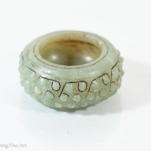 Antique Chinese Jade Small Bowl, Water or Brush 2.25 Inches Diameter, Lovely