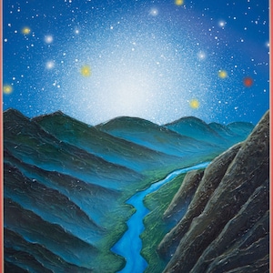 Morris Scott Dollens Original Science Fiction Space Painting Fantasy Landscape 2
