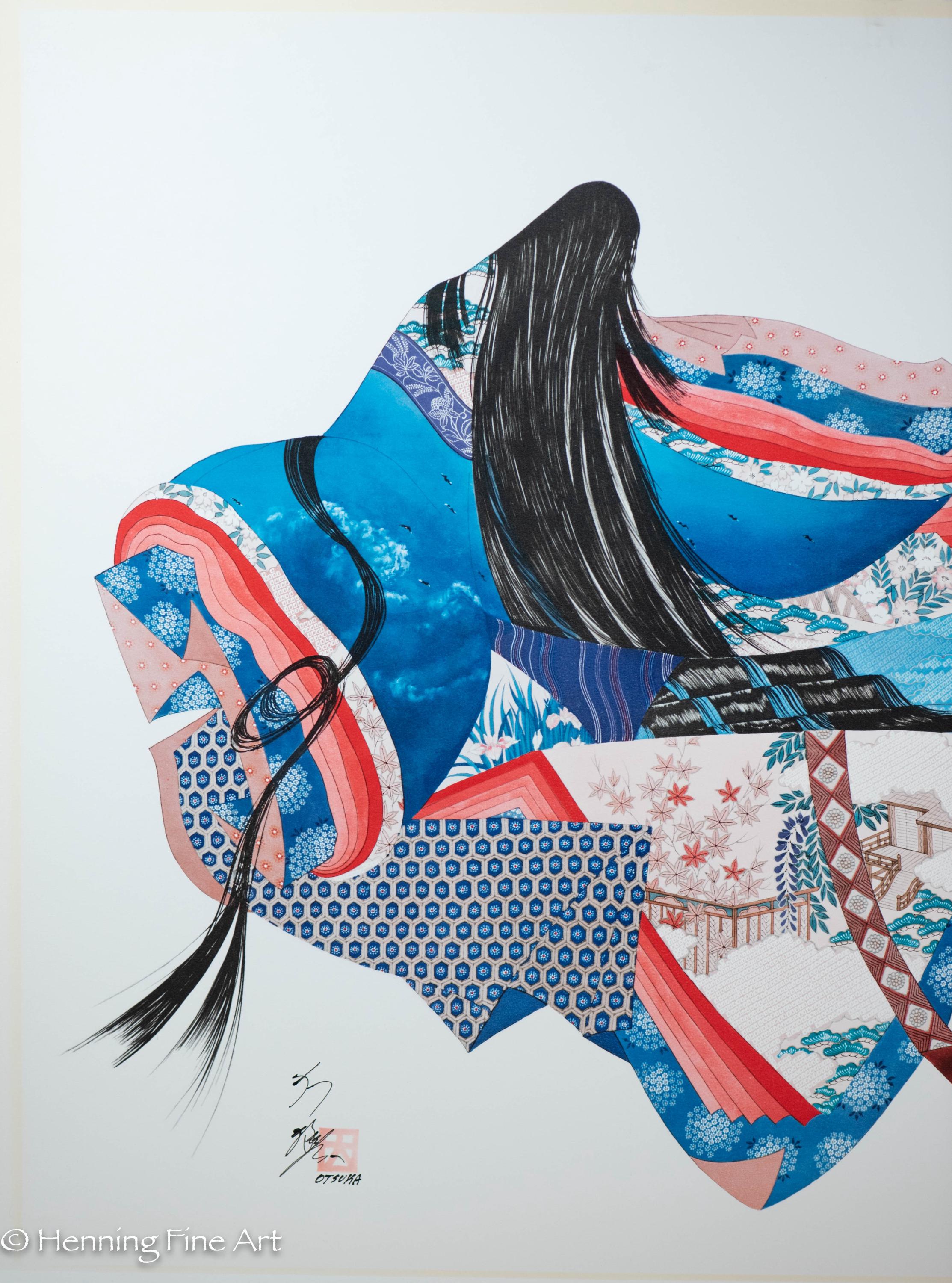 Beautiful Hisashi Otsuka Twelve Kimonos Signed Limited Ed Print of