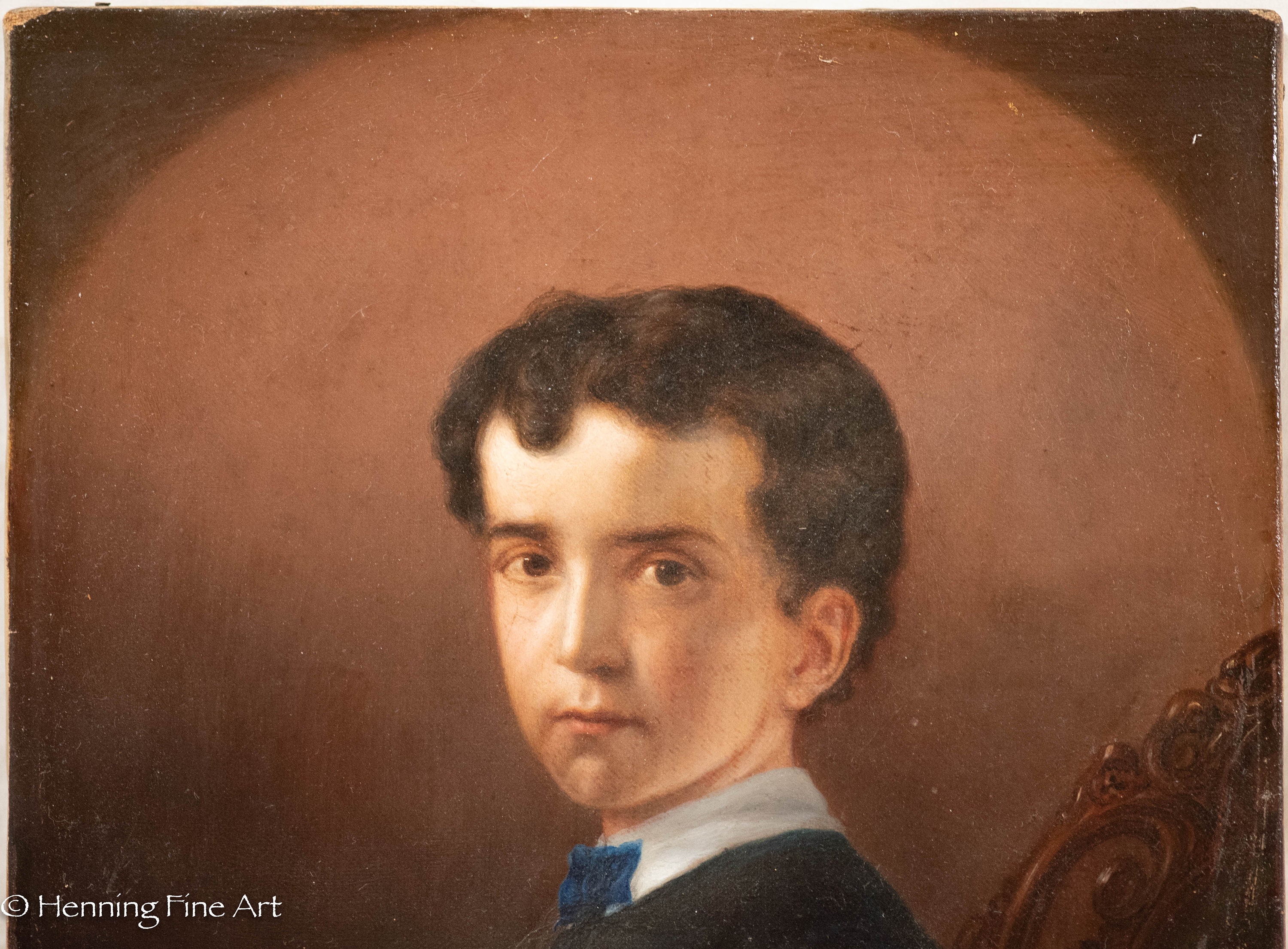 Stunning Antique 19th Century Oil Painting of Young Man's Portrait ...