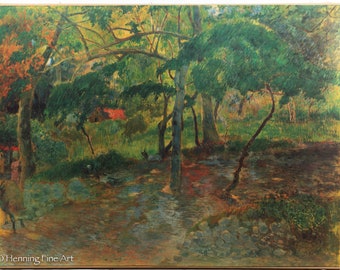 Beautiful Paul Gauguin Textured Canvas Print Tropical Landscape, Martinique FINE