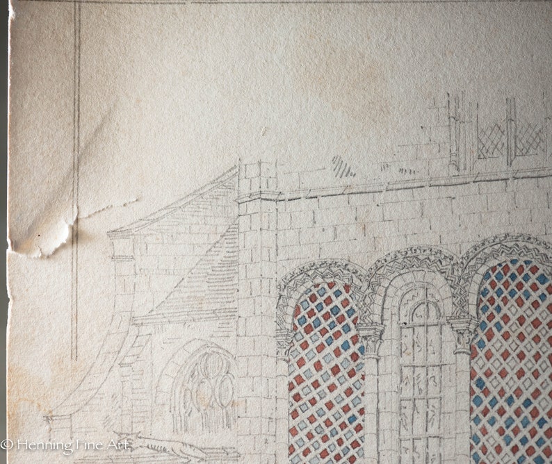 Beautiful Antique Drawing Church of St. Tourin Evreaux France, Normandy ...
