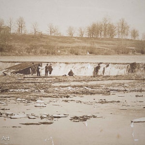 Large Antique Albumen Print of Dammed River Landscape 16 X 20 Inches - Etsy