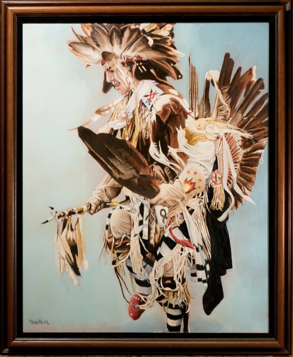 Stunning Native American Oil Painting Dancing Warrior - Etsy