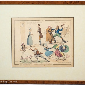 Beautiful 19th Cent Antique English Etching Songs Henry Alken Satirical 15