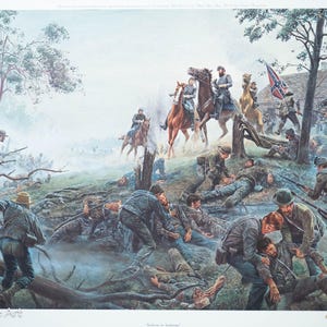 Fine Civil War Lithograph of Jackson at Antietam (Sharpsburg) by Mort Kunstler
