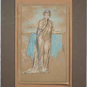 Antique James Whistler Lithograph The Purple Cap 1905 by The Studio