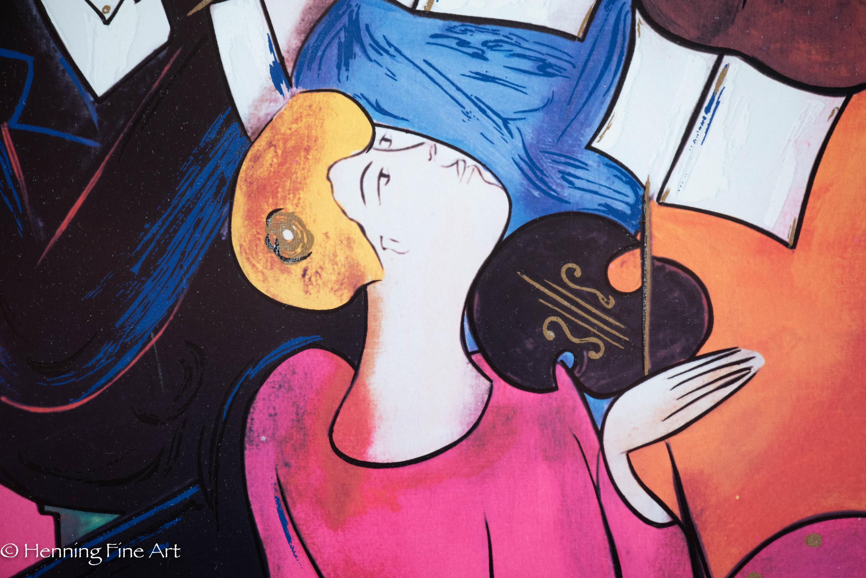 Linda Le Kinff Limited Edition Serigraph of Orchestra Musicians