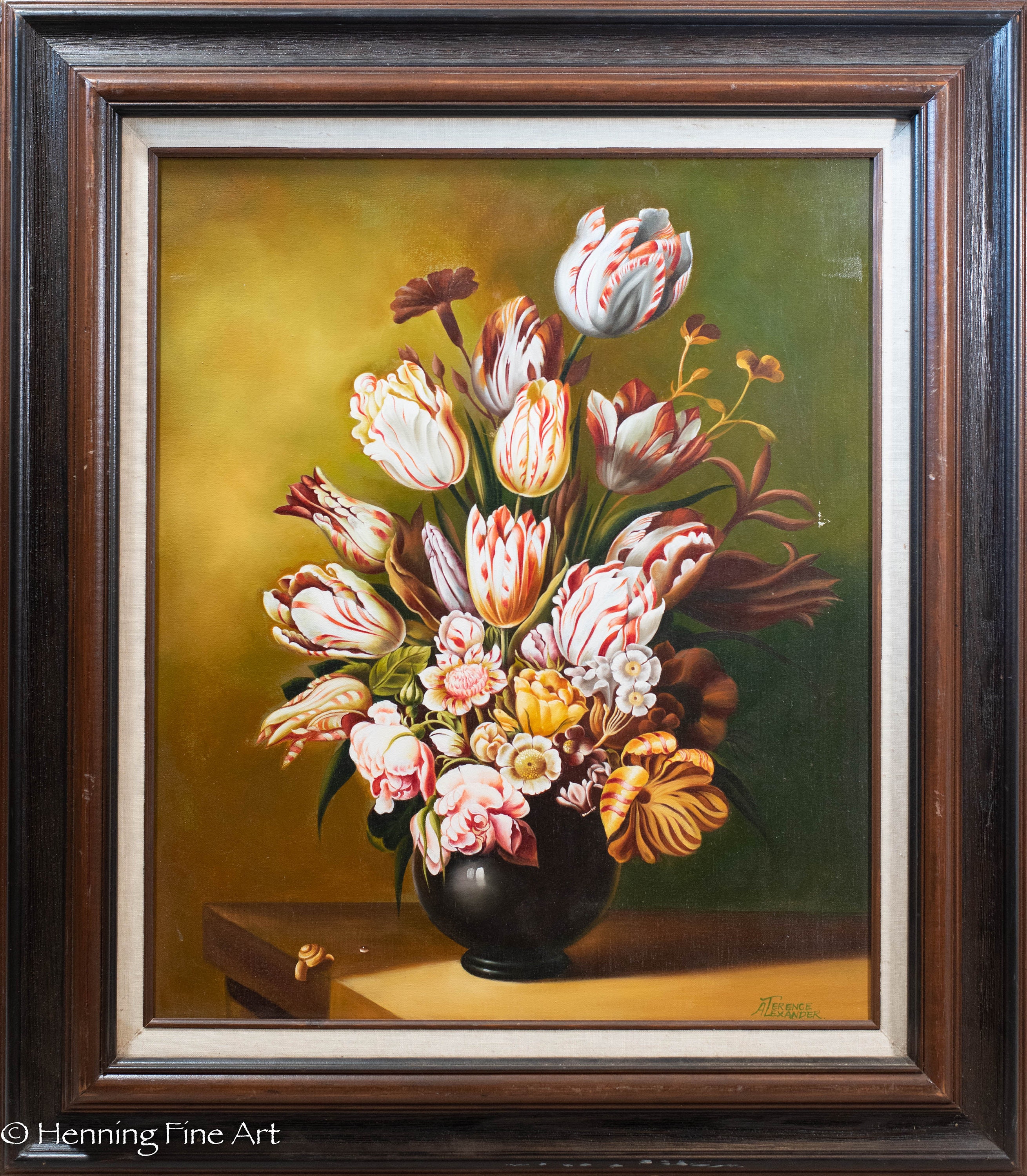 絵画 Oil painting of beautiful flowers. Amazon.com: Artery8 Teal Pink Yellow Flowers Bright Elegant