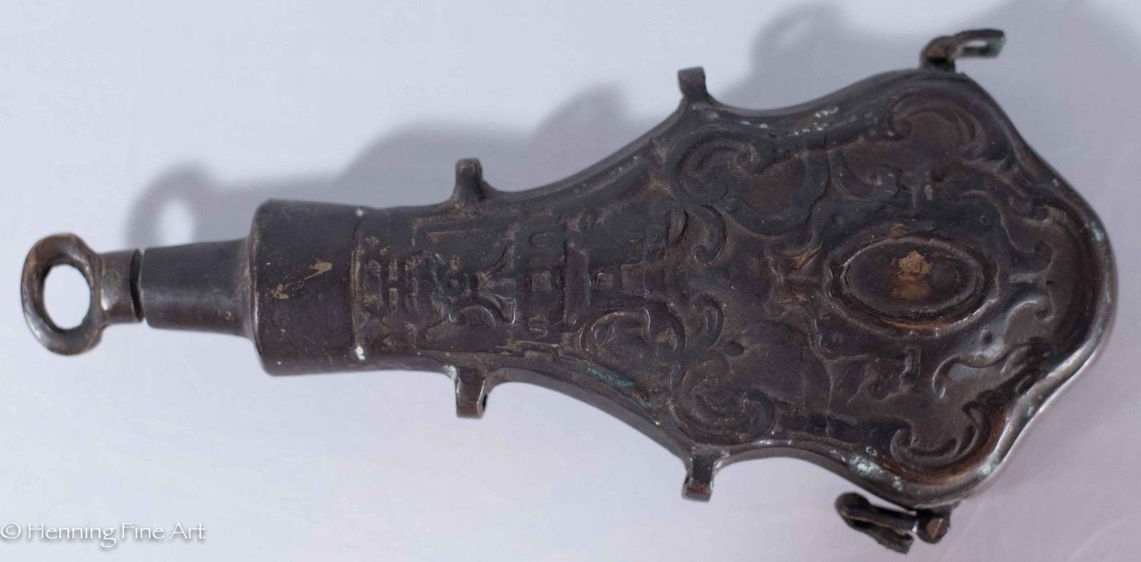 Antique Brass Gun Powder Flask with Screw Top Etsy