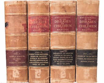 Cyclopedia of the Diseases of Children Antique 4 Vol Set, John Keating, 1889 EXC
