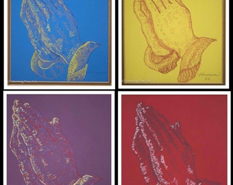 アンティーク 40s Albrecht Drer 壁掛 祈りの手プレイングハンズ Vintage! Handmade Albrecht Durer Praying Hands Wood Carving