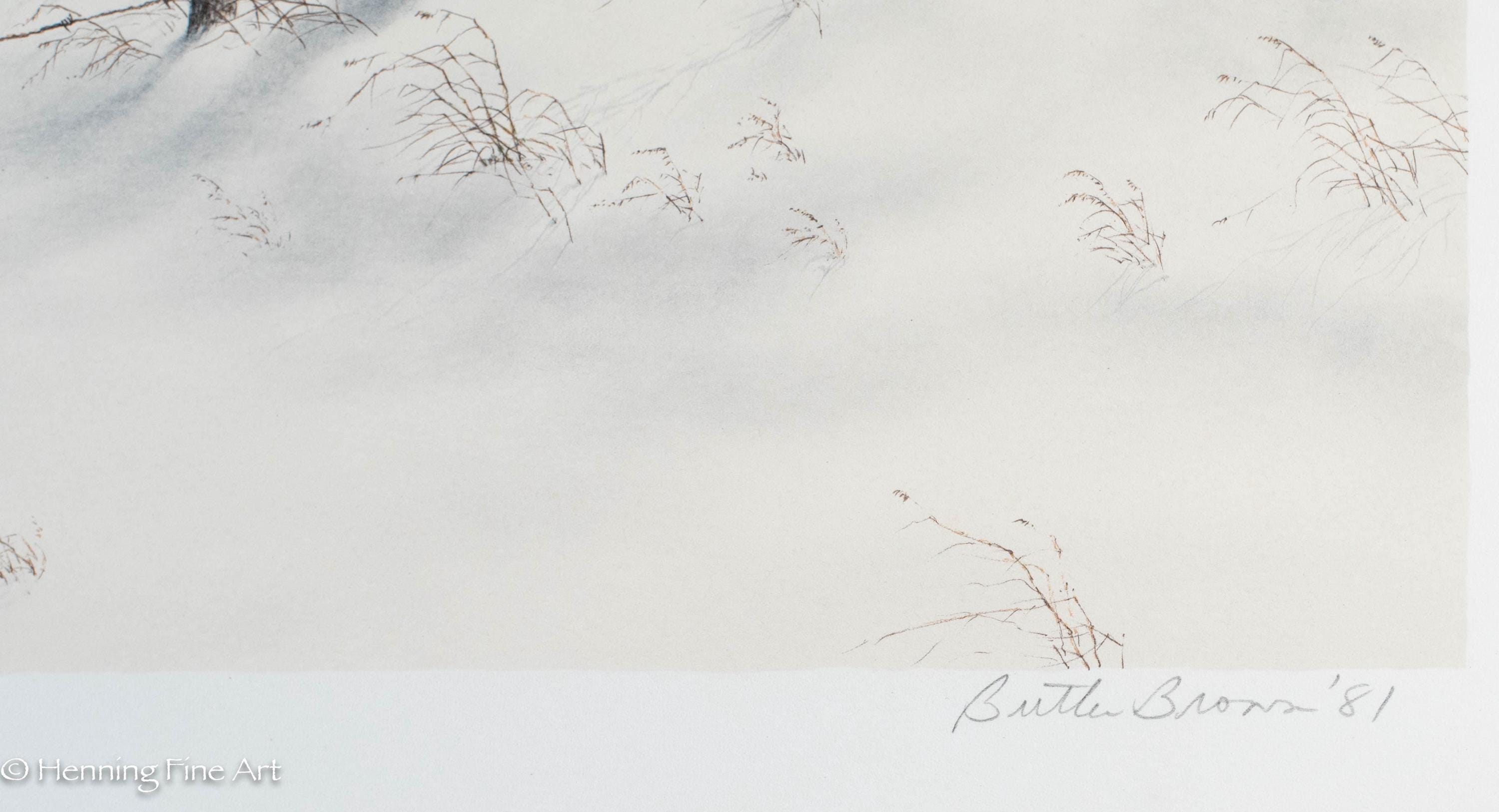 Beautiful Butler Brown Lithograph of Snowy Winter Farm Landscape at ...